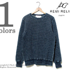 REMI RELIEF インディゴニットバーズアイクルーセーター RN13133174画像