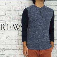 J.CREW ヘンリーネック ヘザー L/S Tシャツ画像