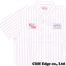 WACKOMARIA WAPPEN STRIPE WORK SHIRT WHITExRED画像