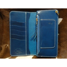 革蛸謹製 台形ロングワレットプレミアム イタリアンカラーレザー 月夜画像