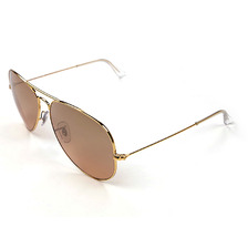 RayBan RB3025 001/3E AVIATOR LARGE METAL ARISTA PINK GOLD GRADIENT MIRROR画像