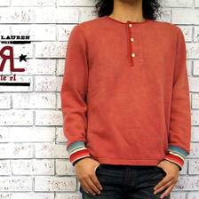 RRL ヘンリーネックスウェット WASH RED画像
