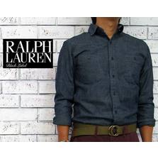RALPH LAUREN BLACK LABEL ウォッシュ加工 ヘビー シャンブレ ワーク シャツ画像