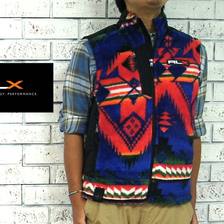 RLX Ralph Lauren ネイティブ柄 フリース ベスト画像
