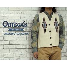 Ortega's Square Front チマヨ ウール ラグ ベスト WHITE画像