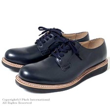 LABORER SHOES POSTMAN OXFORD NAVY GLASS LEATHER 13FA-001画像
