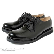 LABORER SHOES SHOES POSTMAN OXFORD BLACK GLASS LEATHER 13FA-001画像