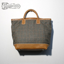 T.K GARMENT SUPPLY ROLLED DUAL HANDLE TOTE BAG Medium wool check画像