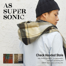 AS SUPER SONIC CHECK HOODED STOLE KST-10006画像
