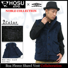 HOSU &times; UMBRO Boa Fleece Shawl Vest HOS3395VB画像