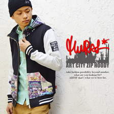 MURAL ART CITY ZIP HOODY 13MU-AW-29画像