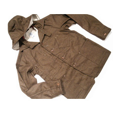 POST OVERALLS #1102SBLH LINED MELANGE WOOL SWEET BEAR w/HOOD JACKET/autumn画像