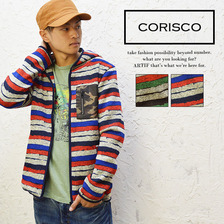 CORISCO ボーダー ニット ジップパーカー 110216画像