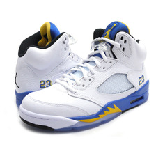 NIKE AIR JORDAN 5 RETRO WHITE/VARSITY MAZE-VARSITY ROYAL-BLACK 136027-189画像