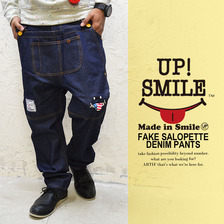 UPSTART UP SMILE SALOPETTE DENIM PANTS 43165005画像