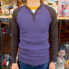 FREEWHEELERS THERMAL RAGLAN LONG SLEEVE "HENLEY NECKED TYPE" 1235005画像