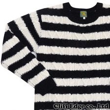 A BATHING APE HOOP CABLE KNIT NAVY 1060-120-009画像