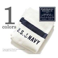 Faribault Woolen Mills FOOT SOLDIER MILITARY WOOL BLANKET NAVY CREAM 05471画像