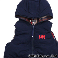 A BATHING APE BAPE CHECK 60/40 DOWN VEST 1080-140-004画像