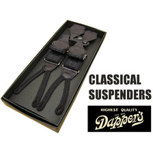 DAPPER'S Lot 985A CLASSICAL SUSPENDERS BLACK/BLACK画像