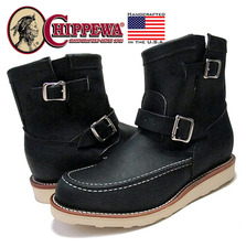 CHIPPEWA 7INCH MOC TOE ENGINEER BOOT made in U.S.A. black odessa 1901M07画像