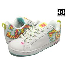 DC SHOES WOMEN'S COURT GRAFFIK SE WHITE/TOMIC LIME(TAL) 301043 TAL画像