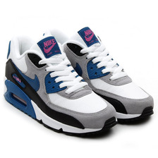 NIKE WMNS AIR MAX 90 ESSENTIAL WHITE/GREEN ABYSS-RED VIOLET/BLACK/WOLF GREY 616730-103画像