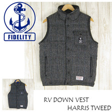 FIDELITY RV DOWN VEST HARRIS TWEED 9F-01-HARRIS画像