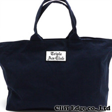 TRIPLE ACE CLUB LOGO TOTE BAG L NAVY画像
