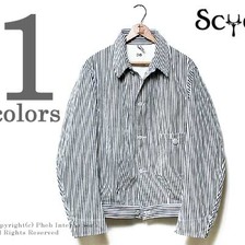 SCYE BASICS ヒッコリーストライプショートカバーオール 5114-61560画像