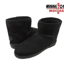MINNETONKA ANKLE HI PUG BOOT #3579S BLACK画像