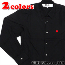 PLAY COMME des GARCONS ミニハートワッペン長袖シャツ BLACK画像