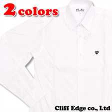 PLAY COMME des GARCONS ミニハートワッペン長袖シャツ WHITE画像