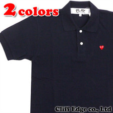 PLAY COMME des GARCONS ミニハートワッペンポロシャツ NAVY画像