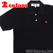 PLAY COMME des GARCONS ミニハートワッペンポロシャツ BLACK画像