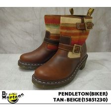 Dr.Martens PENDLETON BIKER BOOT TAN&times;BEIGE 15851230画像