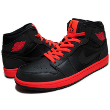 NIKE AIR JORDAN 1 MID blk/infrared 23 554724-043画像