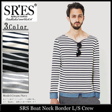 PROJECT SR'ES Boat Neck Border L/S Crew KNT00943画像