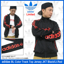 adidas BL Color Track Top Jersey JKT Black/Lt.Red Limited F50899画像