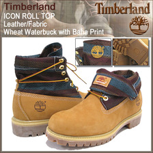 Timberland ICON ROLL TOP Leather/Fabric Wheat Waterbuck with Baha Print 6456A画像