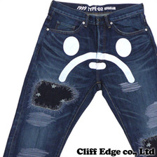 A BATHING APE 1999 TYPE-02 MILO DAMAGE DENIM PANTS  INDIGO 2A30-150-012画像