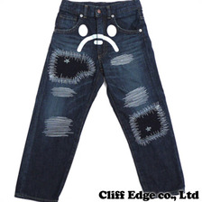 A BATHING APE BAPE KIDS MILO DAMAGE DENIM PANTS INDIGO 2A30-350-012画像