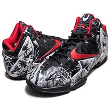 NIKE LEBRON XI "Graffiti" wht/u.red-blk 616175-100画像