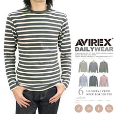 AVIREX DAILY L/S COTTON BORDER TEE 6143408画像