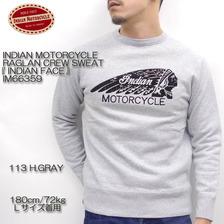 INDIAN MOTORCYCLE RAGLAN CREW SWEAT 「INDIAN FACE」 IM66359画像