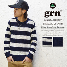 grn FISHERMAN CREW NECK KNIT GU411042W画像