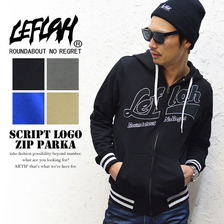 LEFLAH SCRIPT LOGO 刺繍ZIPパーカー画像