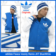 adidas Fleece Varsity Remix JKT Blue/White Originals F77774画像