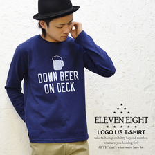 ELEVEN EIGHT LOGO PRINT L/S TEE -BEER-画像