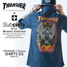 THRASHER &times; Subciety SHIRTS S/S -Baphomet- SBF4403画像
